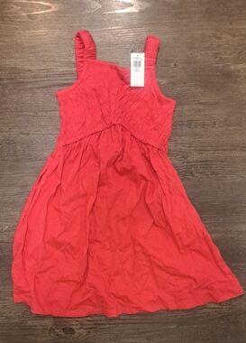 Kids Girls New Old Navy Coral Pink Smocked Tank Dress Size Small 6/7 Summer